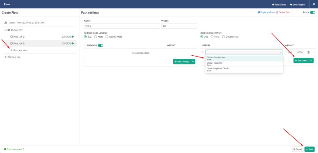 How to set up a tracking flow at BeMob tracker