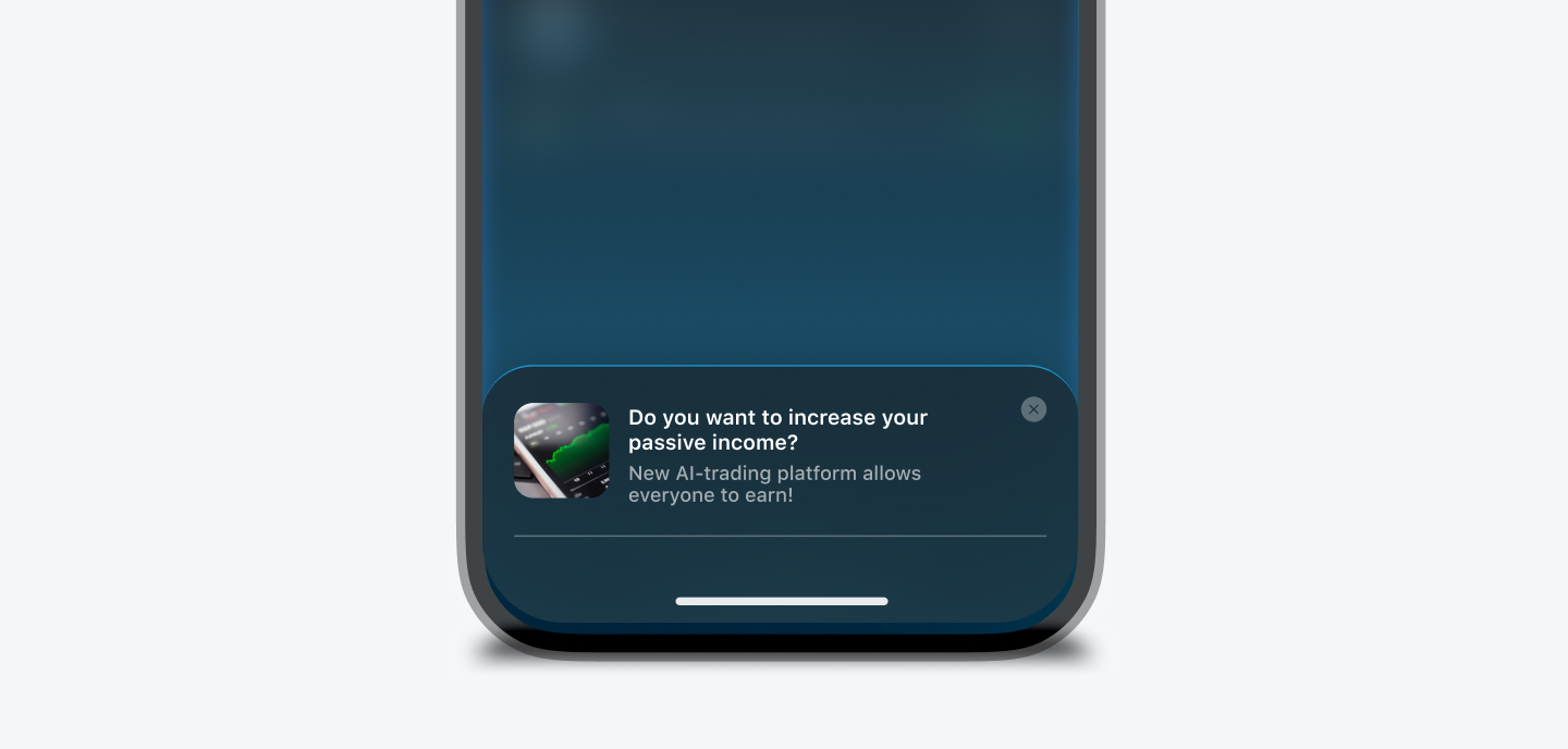 An example of Telegram creatives used for Trading ads campaigns