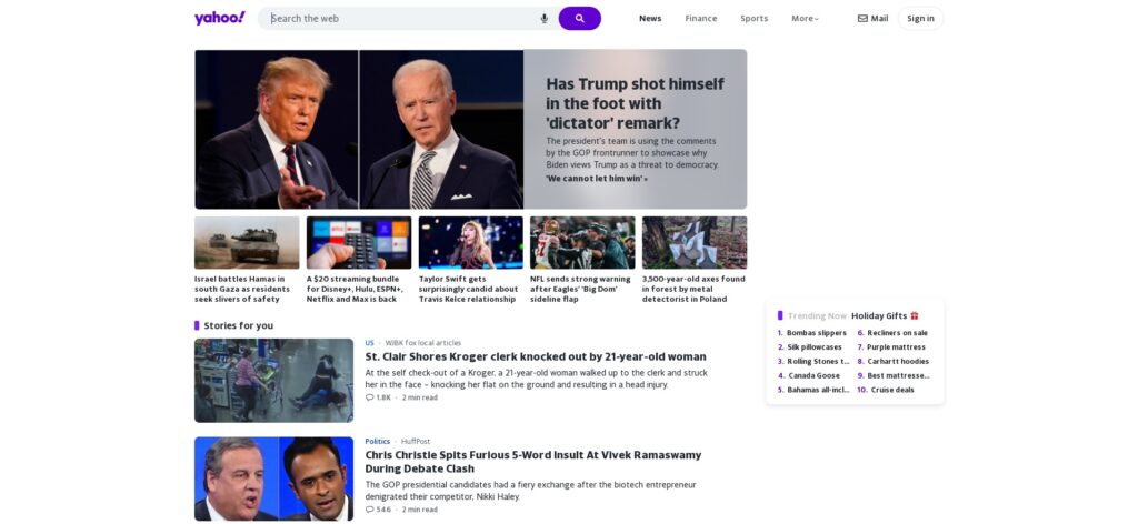 Pop-up and popunder ads example for Media offers