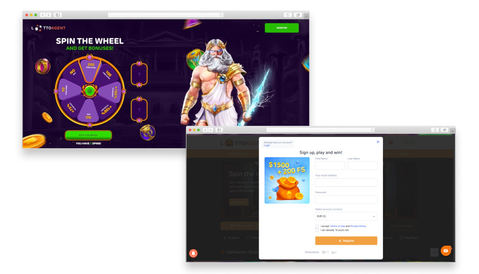 Popunder landing pages examples