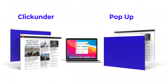what is popunder, popup and clickunder